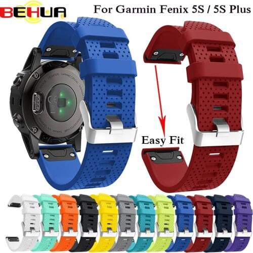 20mm Watchband Strap for Garmin Fenix 5S Watch with Quick Release Silicone Easy Fit Wrist Band Strap For Garmin Fenix 5S Plus