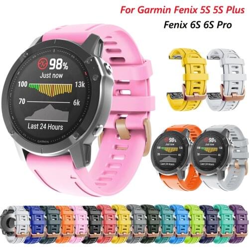 New 20mm Watchband For Garmin Fenix 6S 6SPro 5S 5S Plus Silicone Band Fenix6S Fenix5S Watch Easyfit Wrist Straps Bracelet Correa