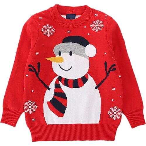 Christmas Clothes Children Sweater Baby Boys Girls Knitted Winter 2021 New Cotton Warm sweaters for Children Coats Pullover 2-6Y