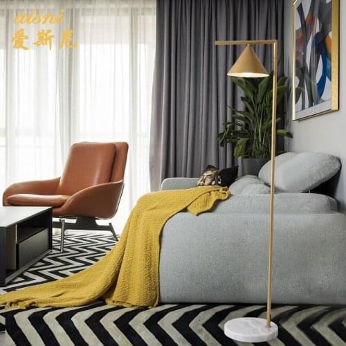 Northern Europe Led Floor Lamp Concise A Living Room Sofa Bedroom Bedside Study Originality Brass Can Rotating Angle Floorlamp