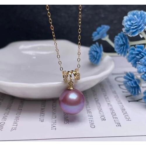 Shilovem 18k yellow gold Natural pearls pendants fine Jewelry women trendy no necklace party new gift plant mymz11-125562zz