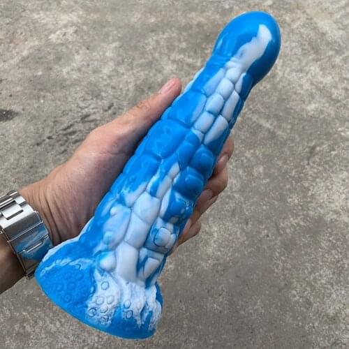 Blue Silicone Big Anal Dildo Anal Sex Toys With Thorn Long Butt Plugs Anus Expansion Stimulator Prostate Massage For Men Female