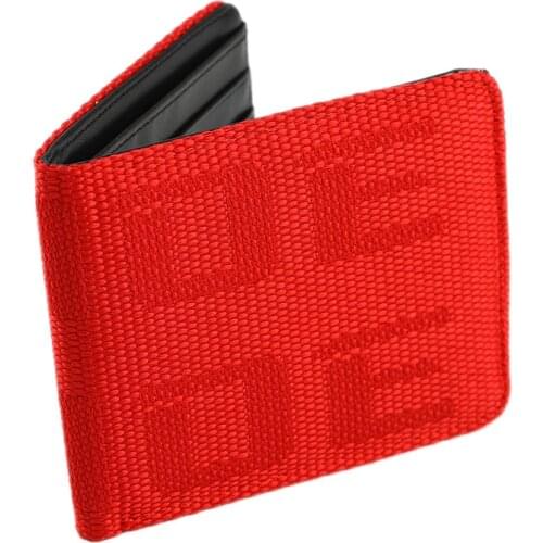 JDM Style Fabric Purse Wallet Gradation Racing Seat Fabric Canvas Leather Key Case For BRD