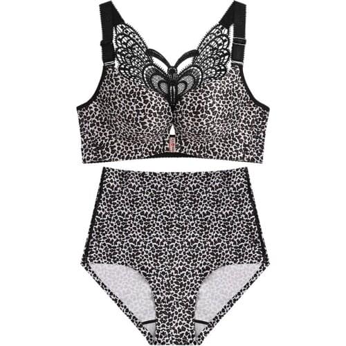 Top Grade Sexy Underwear Set Bra and Panty Sets 3/4 Cup Lingerie Set Women Deep V plus size