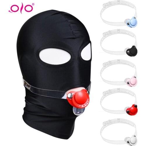 OLO Cute Pacifier Open Mouth Gag Plug Adult Bondage Restraints Toys Ball Transparent Plastic BDSM for Woman Adult Sex Game