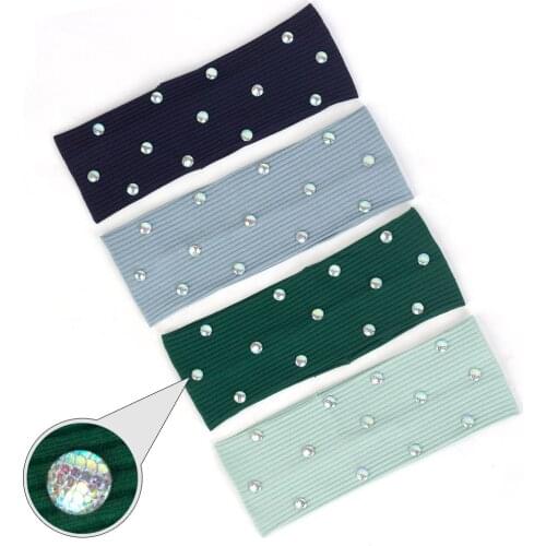 Women Wide Flat Headband Female Cotton Ribbed Hairband Striped Turban Laser Fish Scale Head Wrap Colorful Accessories Boho DZ786