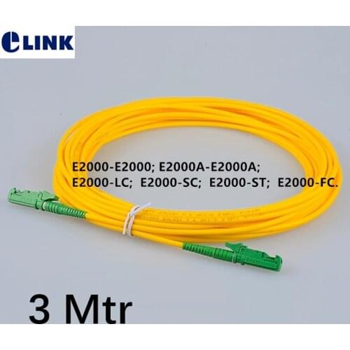 10pcs 3M E2000 fiber patch cords E2000/UPC E2000/APC LC ST SC FC Simplex Singlemode optical fibre jumper 9/125um free shipping