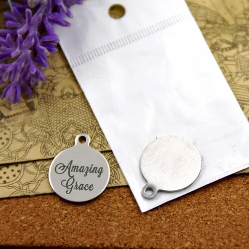 10pcs--stainless steel charms"Amasing grace"5 style for choosing DIY Charms pendants