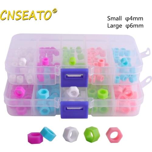 CNSEATO 100Pcs Dental Equipment Identification Circle Silicone Code Ring Rubber Mixed Color Samll/Large