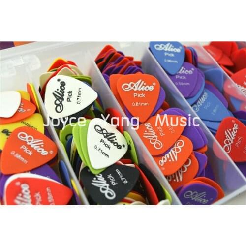 Lots of 100pcs Alice Sandblast Matte Nylon Acoustic Electric Guitar Picks Plectrums(Assorted Thickness&Colors) Free Shipping