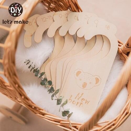 Lets Make 11pc Newborn 24 Months Baby Closet Dividers Wood Nursery Closet Clothes Organizers Baby Wardrobe Divider New Mom Gift