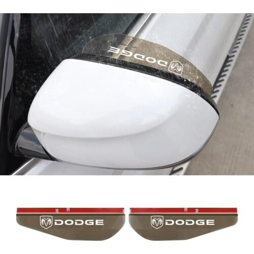2Pcs PVC Car Rearview Mirror Rainproof Eyebrow Deflectors For Dodge Journey Ram 1500 Charger Caravan Caliber Nitro Dart Avenger