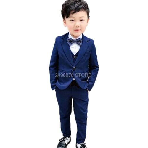 Boys Suit for Wedding Kids Enfant Garcon Mariage Jacket vest Pants 3Pcs Jogging Set Gentleman Children Single Breasted Costume