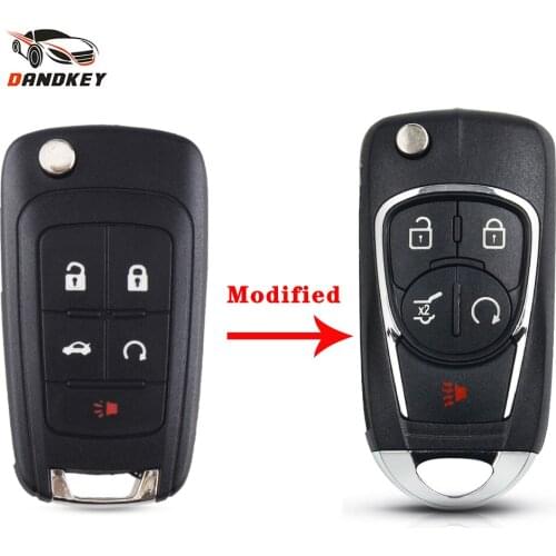 Dandkey 5 Buttons Modified Flip Key Shell For Chevrolet Cruze For Buick For OPEL Insignia Astra Zafira Excelle Verano Crosse