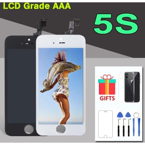 AAA+ Quality LCD For iPhone 5S Screen Black & White For iPhone5S Display with Touch Digitizer Assembly Replacement with Warranty