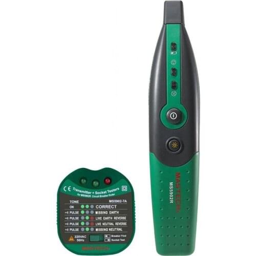 MASTECH MS5902 Automatic Circuit Breaker Finder Fuse Socket Tester EU Plug / US Plug with Flashlight