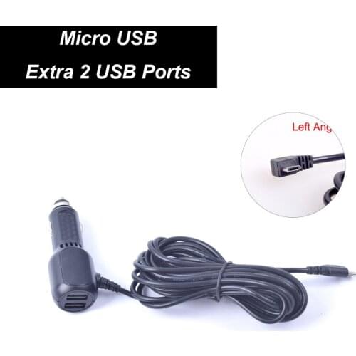 12V/24V Car Auto Cigarette Lighter Charger Micro USB with Extra Dual Female USB 3-Way USB Charger Universal for Samsung Dash Cam