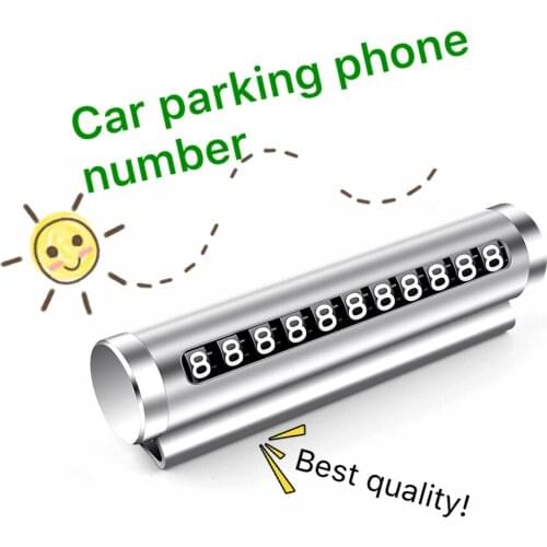 Car Accessories Phone Number in Car T02 Car Temporary Parking Card Mental Flip Numbers Auto Accessories Parking Car Phone Number