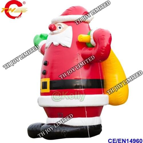 Free air shipping 6m/8m/10m giant inflatable santa claus carry gift bag, commercial advertising Xmas inflatable decorations
