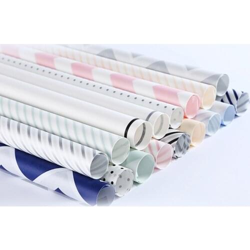 30sheets Gift wrapping paper flowers Bouquet packing Paper Stripe Spots Black Dots Design Gift Paper Wrap florist supplier