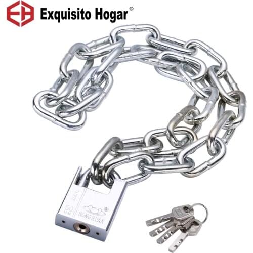 Chain Lock Anti-Theft Chain Lock Anti Shearing Iron Chain Lock Door Tricycle Motorcycle Lock Battery Car Chain Padlock