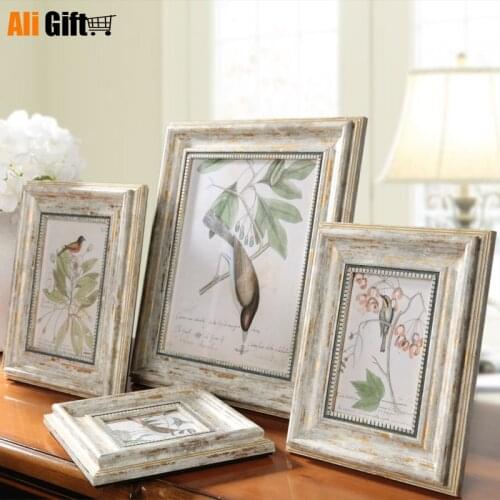 Photo Shelf Settable Horizontal Frame Settable Frame Square Retro Photo Frame 4/6/7/10 Inch Creative Photo Frame Combination