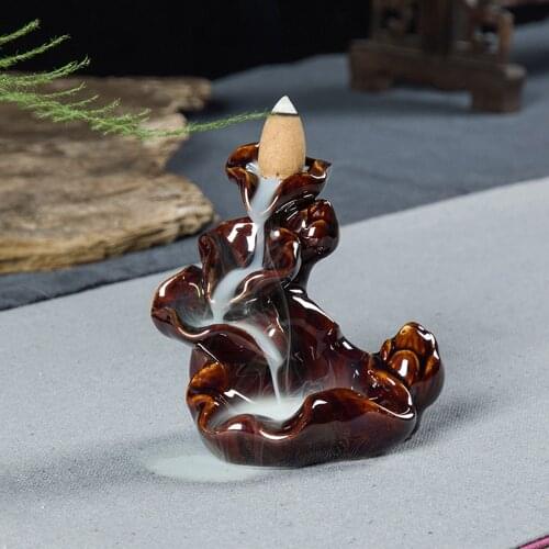 Aroma Natural Agarwood Home Decoration Incense Burner Smoke Waterfall Back Flow Aromatherapy Incense Burner