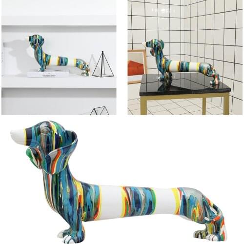 Dachshund Figurines Illusions Animal Statue Collectible Ornament Collections