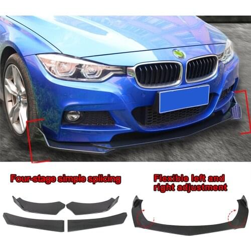 4 Pieces Car Front Bumper Lip Body Kit Spoiler Splitter Bumper Canard Lip Splitter Universal Car Front Bumper Splitter Lip
