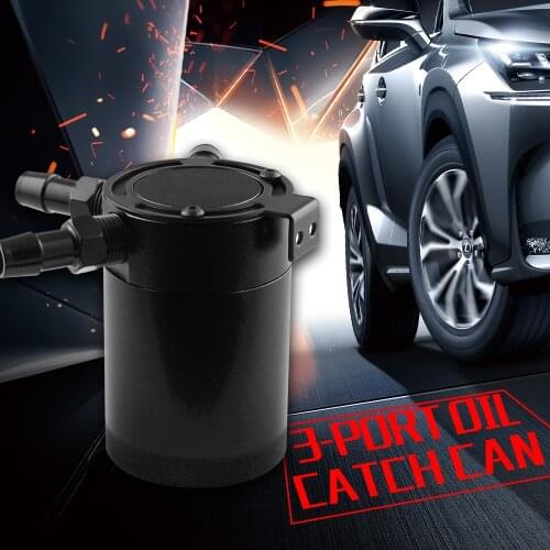 Car modified three-hole breathable oil pot / exhaust gas and waste oil recovery pot with both sides of the oil outlet