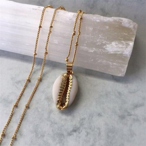 Trendy Jewelry Choker Necklaces shell pendant Fashion Gold Color Chain Necklace for Women Jewelry Short Chockers Collar Gifts
