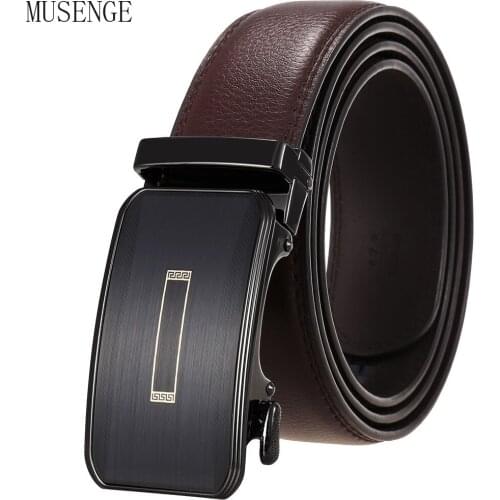 2021 New Mens Belts Automatic Buckle High Quality Genuine Leather Belts for Men Black Business Work Classic Simple Strap Gift