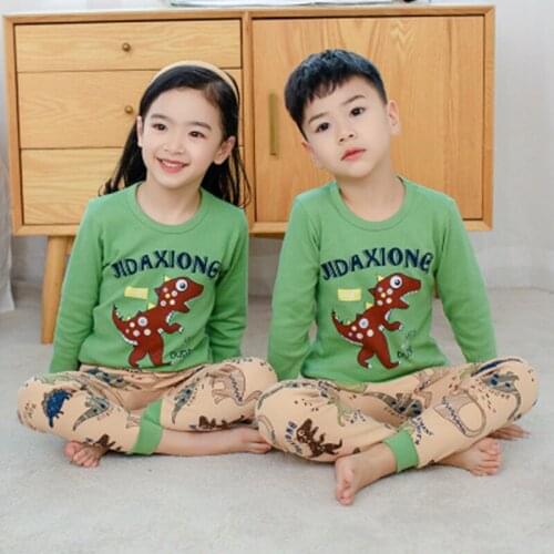 New Kids Clothing Winter Boy Girl Pijamas Childrens Sleepwear Pajamas Sets Full Sleeve Tshirts+Pants Pyjamas Nightwear 3-13T