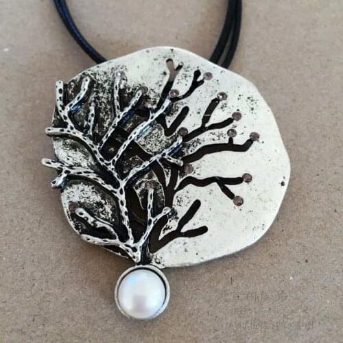 New Fashion Design Vintage Pendant Necklace, Fashion Pendant Black Leather Necklace