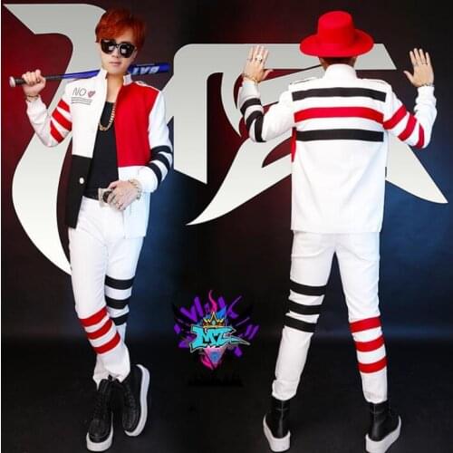 New mens suit nightclub hip hop male singer performance clothing bar dj mens stage suit suit suit tide