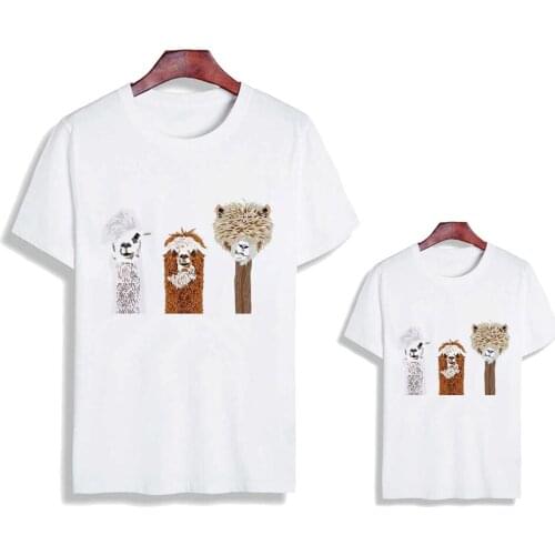 Baby Boy Clothes Spring Summer Alpaca T-shirts Graphic Baby Girl Clothes Mother Daughter Dresses T shirt Family Look Outfits