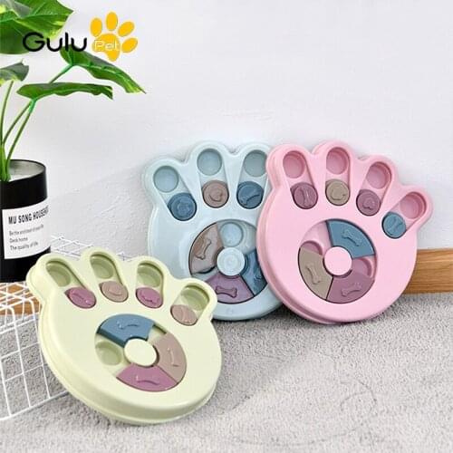 Dog Turntable Feeder Slow Eating Food Bowl Puzzle Toys Pet Training For Small Medium Puppy
