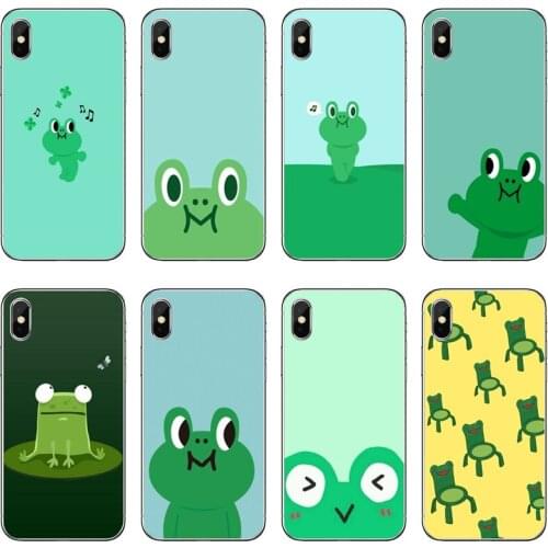 Cute Green Frog Transparent Phone Case For iPhone 12 11 Pro Max Mini XS Max XR X 8 7 Plus 6 6S Plus 5 5S SE 2020