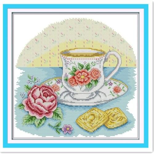 Manual diy Small needlework kits Sewing Embroidery Cross stitch Kit 11CT 14CT Afternoon tea Good time Embroidery Paintings