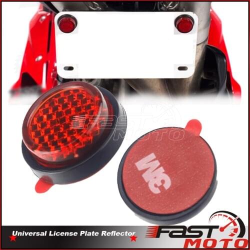 Motorbike 3M Self Stick On Adhesive Tail Number Plate Reflective License Frame Plate 20mm Mini Red Reflector Rear Reflectors