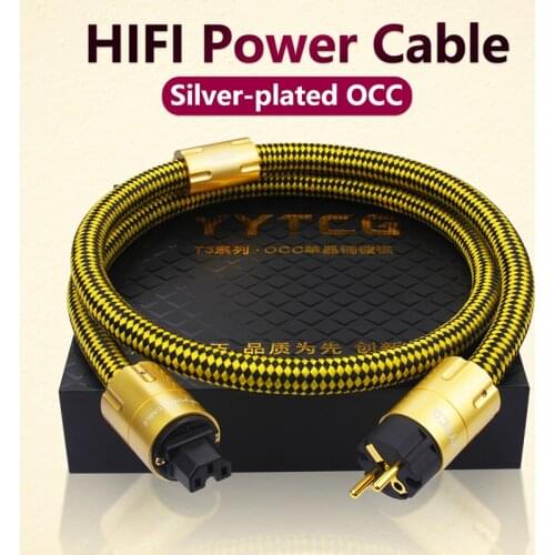 Free shipping HI-End YYTCG T3 Power Line HIFI Power Cable Power Cord with EU Plug AC Cable Line 1 pcs