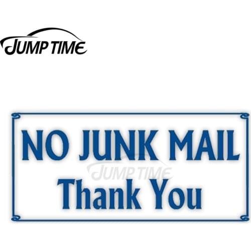 Jump Time 13cm x 6cm Car Sticker No Junk Mail Car Decor Creative Bulding Window Door Waterproof Vinyl Car Decoration