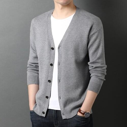 Top Grade New Autum Brand Fashion Knitted Men Cardigan Sweater Woolen Korean Casual Coats Winter Jacket Mens Clothing 2021