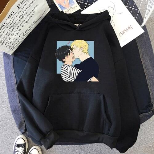 Banana Fish Anime Women Hoody Sweatshirt Ash Lynx Printed Cartoon Harajuku Kawaii Loose Long Sleeve Student Men Casual Pullover