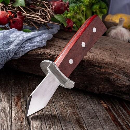 1pc Oyster Knife Kitchen Seafood Tool Wood Handle Stainless Steel Raw Shell Knife Shellfish Scallops Opener Tools Pry Knives