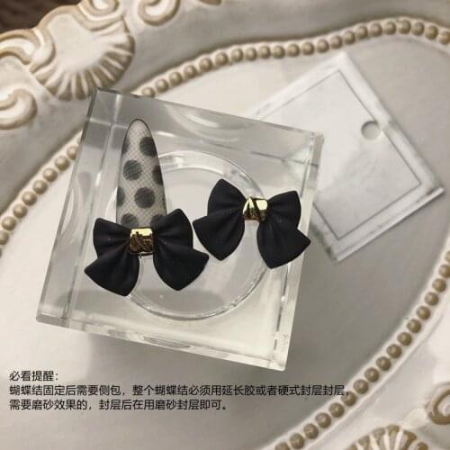 10pcs/lot Luxury Black Bow Zircon Crystals Rhinestones Nail Art Decorations Jewelry Nails Accessories Decoration Charms Supplies