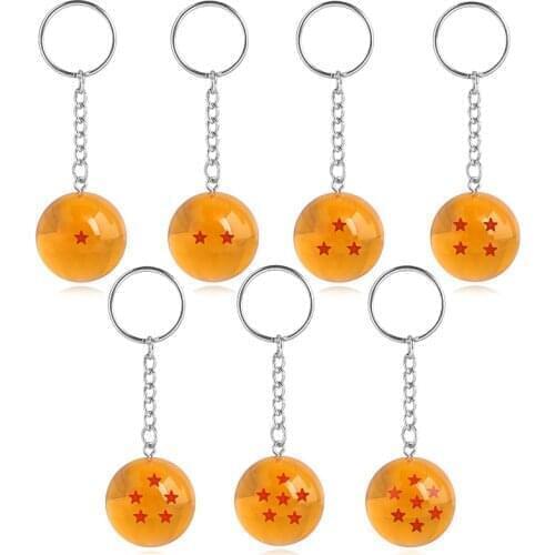 14pc/set Japanese Cartoons Z 1-7 Stars Balls Keychain Figures Toys Key Chain Pendant Car Keyring Wholesale