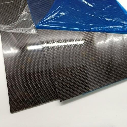 195 X 245MM Glossy Surface Plain Twill Pure Carbon Fiber Plate Panel Board Sheet 0.5mm-4mmThickness Composite Hardness Material