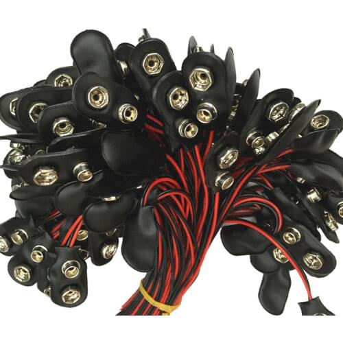 500pcs/lot 9V Battery Connector Snap DC Clip Male Line Battery Adapter Terminal Experimental Snap Power Cable I Type 15cm 150mm