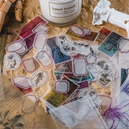 87pcs Vintage Plant labels sulfuric acid paper material paper DIY scrapbook album mobile phone diary decoration material paper
